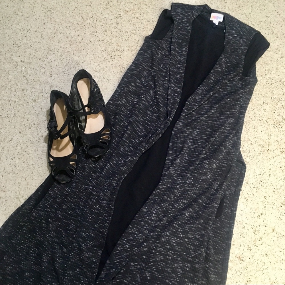 LuLaRoe Joy long grey duster vest!
